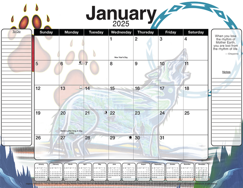 2025 12-Month Desktop Calendar