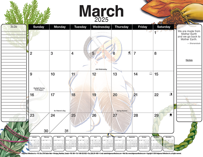 2025 12-Month Desktop Calendar