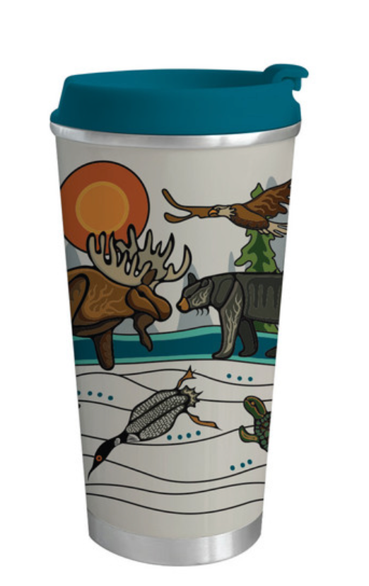 Art Travel Mug (18oz) - All My Relatives (Indinawemaaganidag)