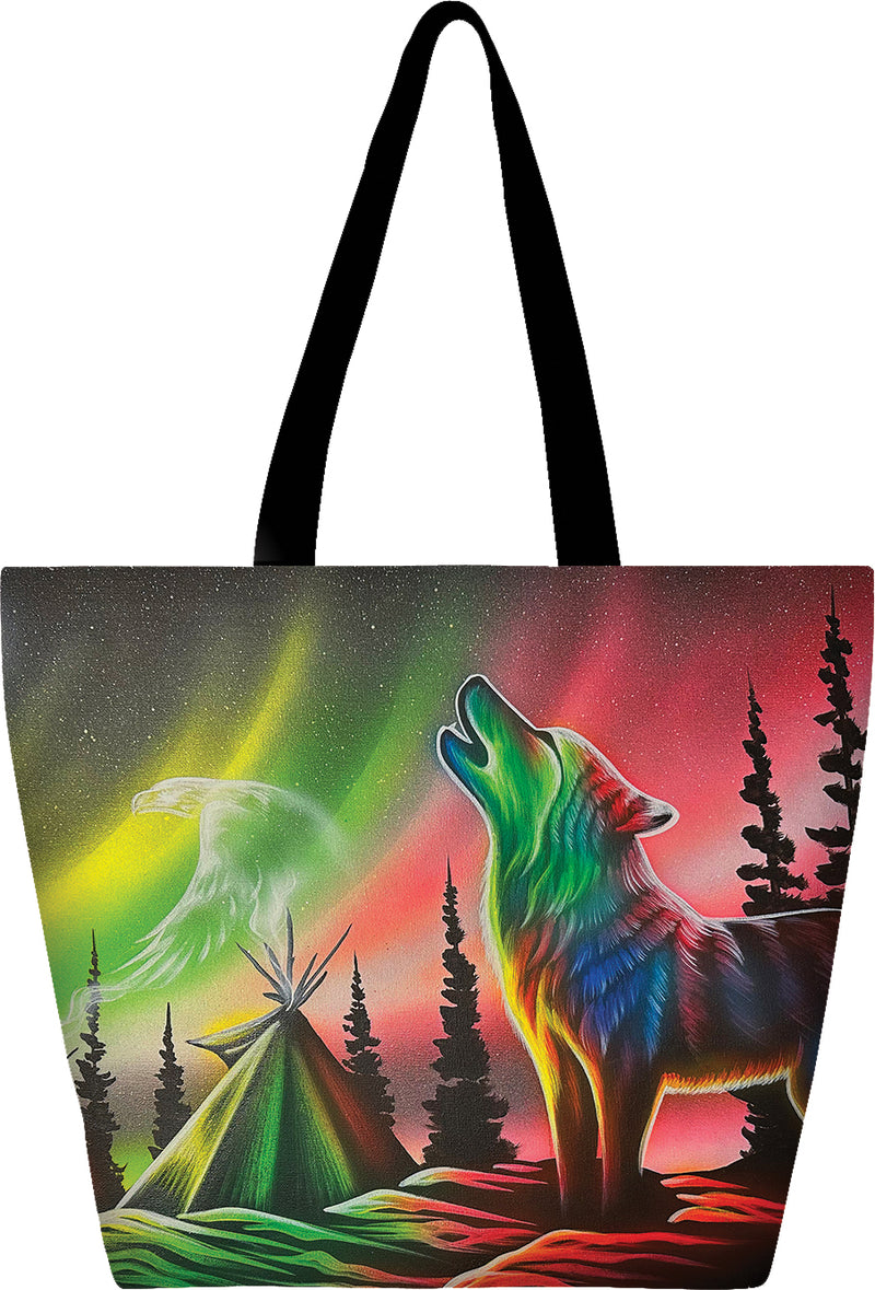 Printed Tote Bag - Wolf/Tipi (Avail. Summer 2024)
