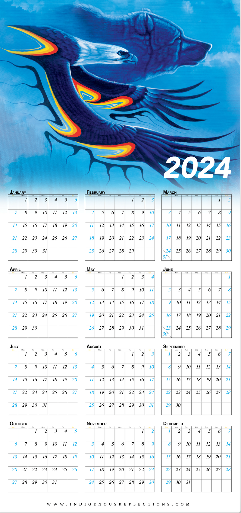 2024 Wipe-clean Calendar
