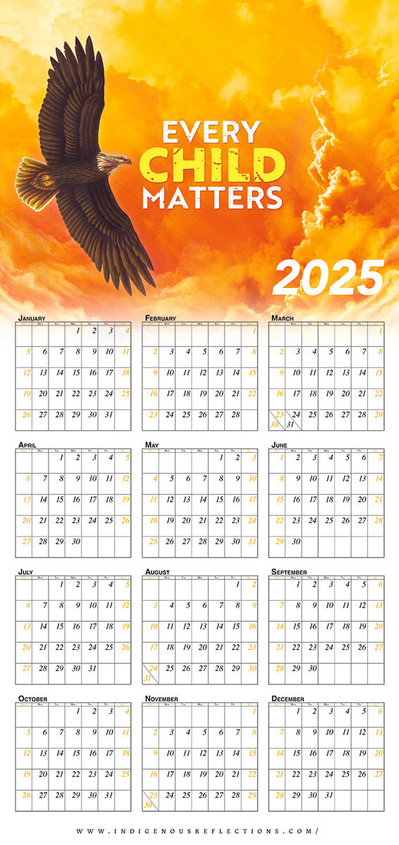 2025 Wipe-clean Calendar (Orange)