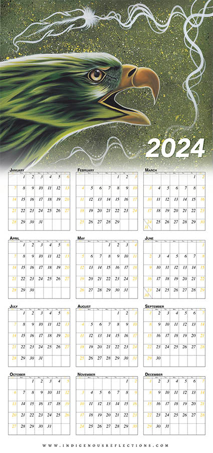 2024 Wipe-clean Calendar (Green Eagle)