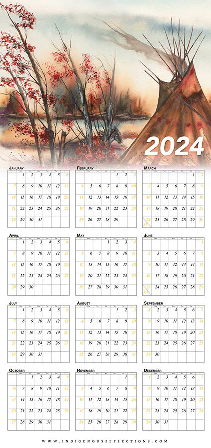 2024 Wipe-clean Calendar (Tipi)