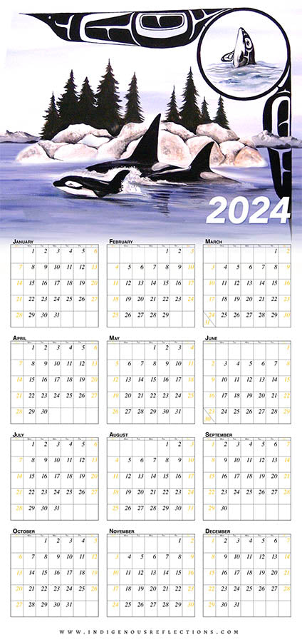 2024 Wipe-clean Calendar (Killer Whale)