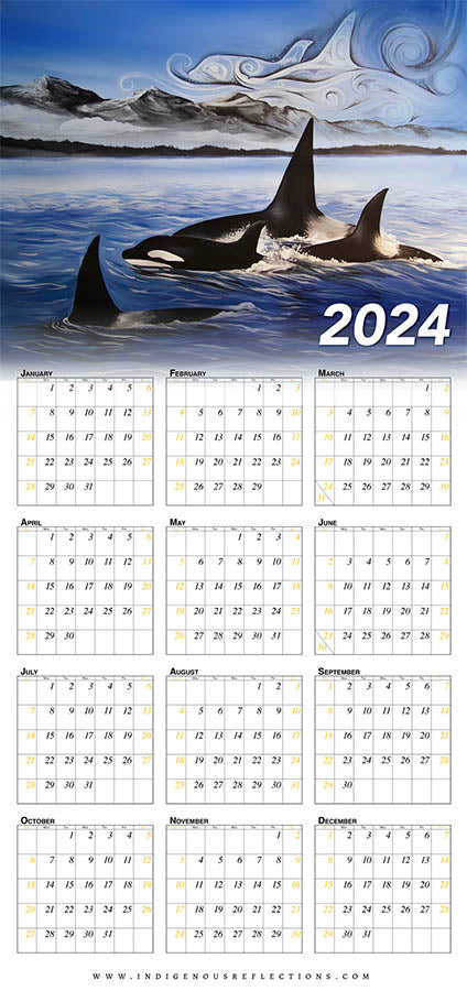 2024 Wipe-clean Calendar (Killer Whale Spirit)