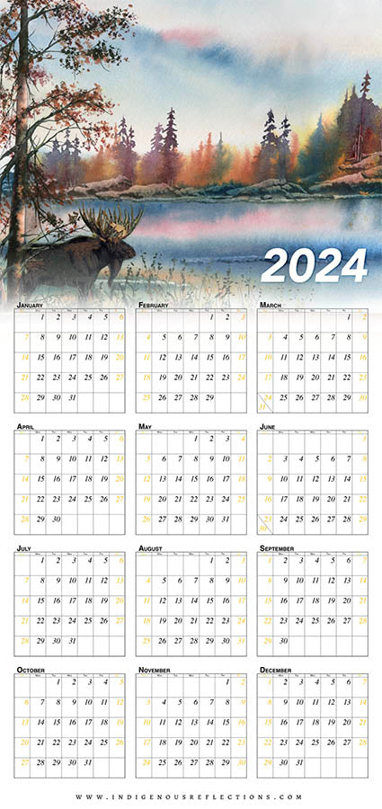 2024 Wipe-clean Calendar (Moose)