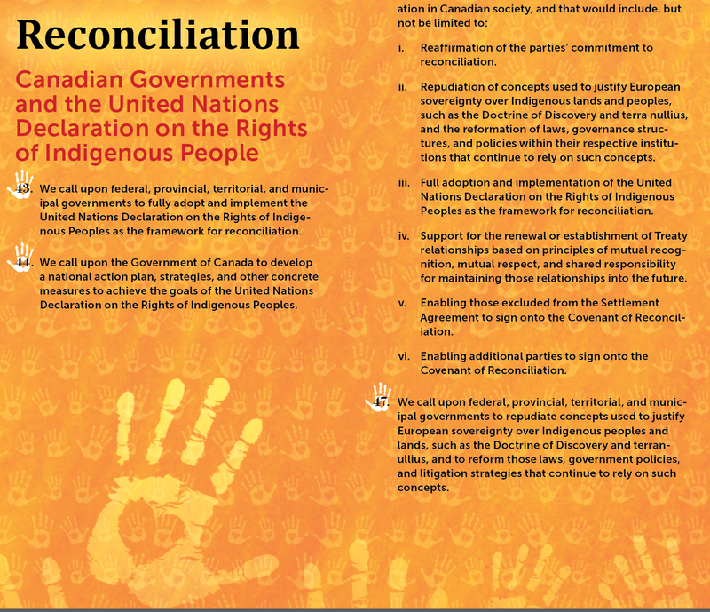Truth and Reconciliation Commission’s 94 Calls to Action Banner