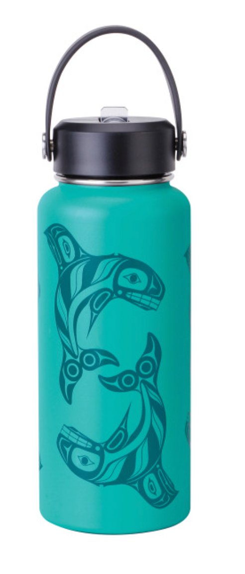 Insulated Bottle - Raven Fin Killer Whale (Wide Mouth, 32 oz)