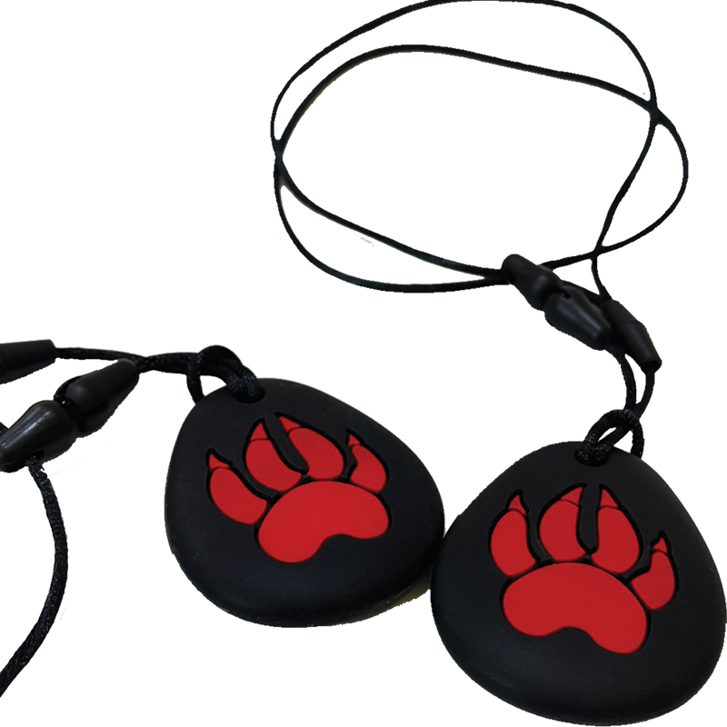 2-Piece Chewable Wolf Paw Necklace